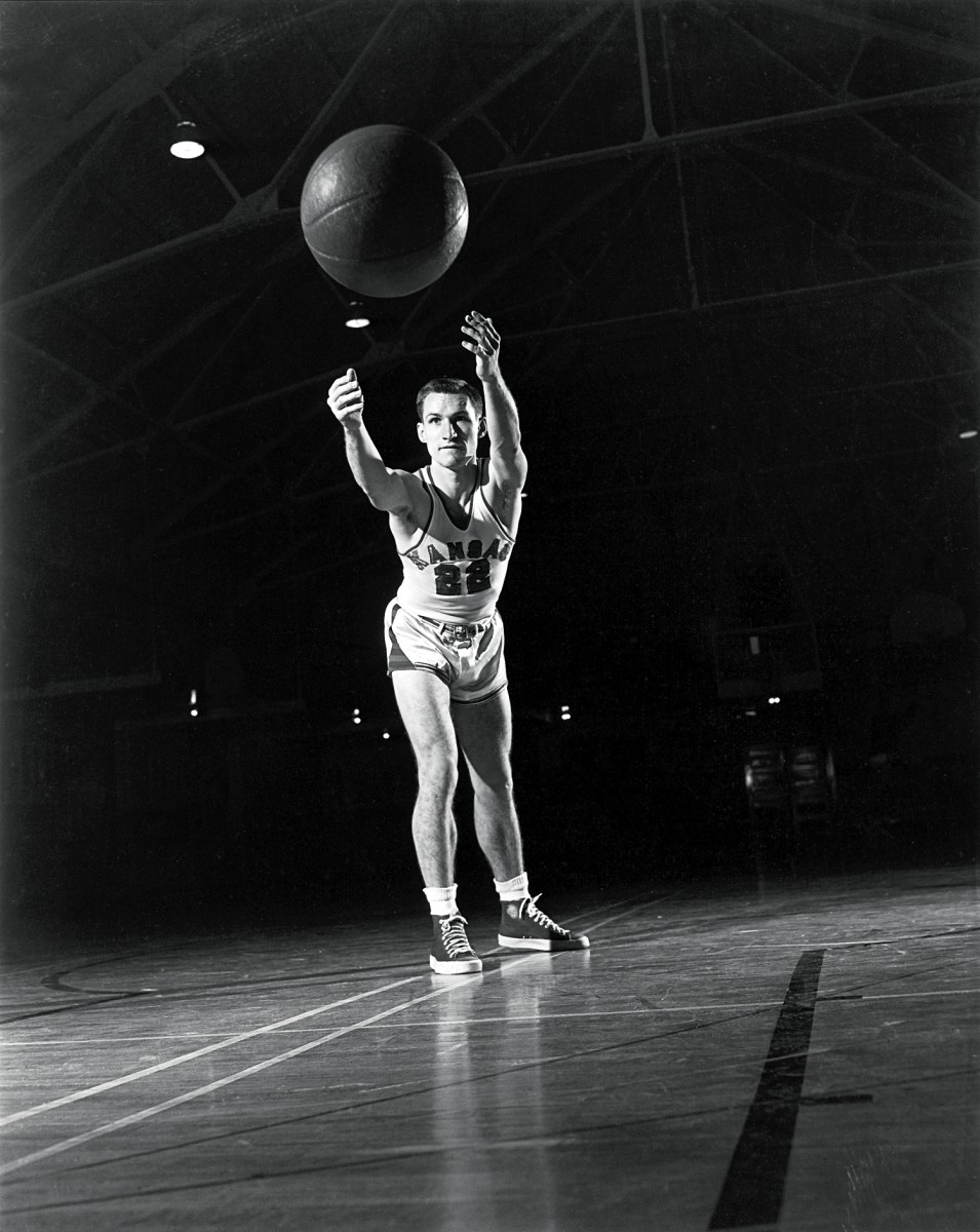 Dean Smith as a basketball player at Kansas