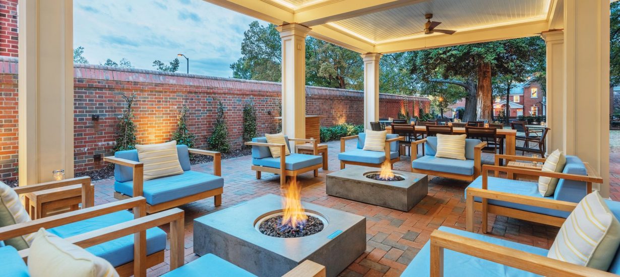Changes at The Carolina Inn include a new outdoor dining area with fire pits.
