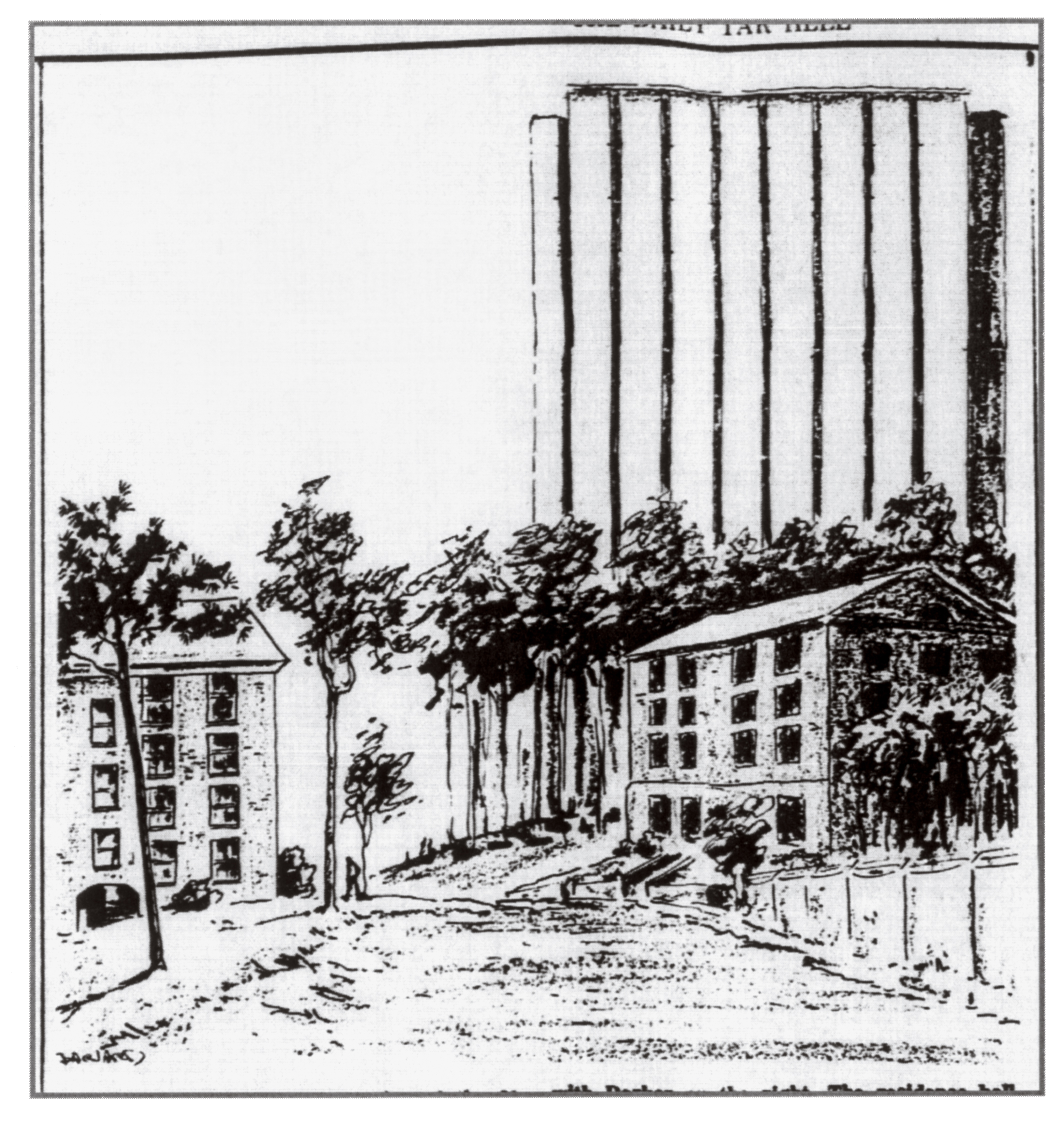 DTH sketch of 21-story high-rise
