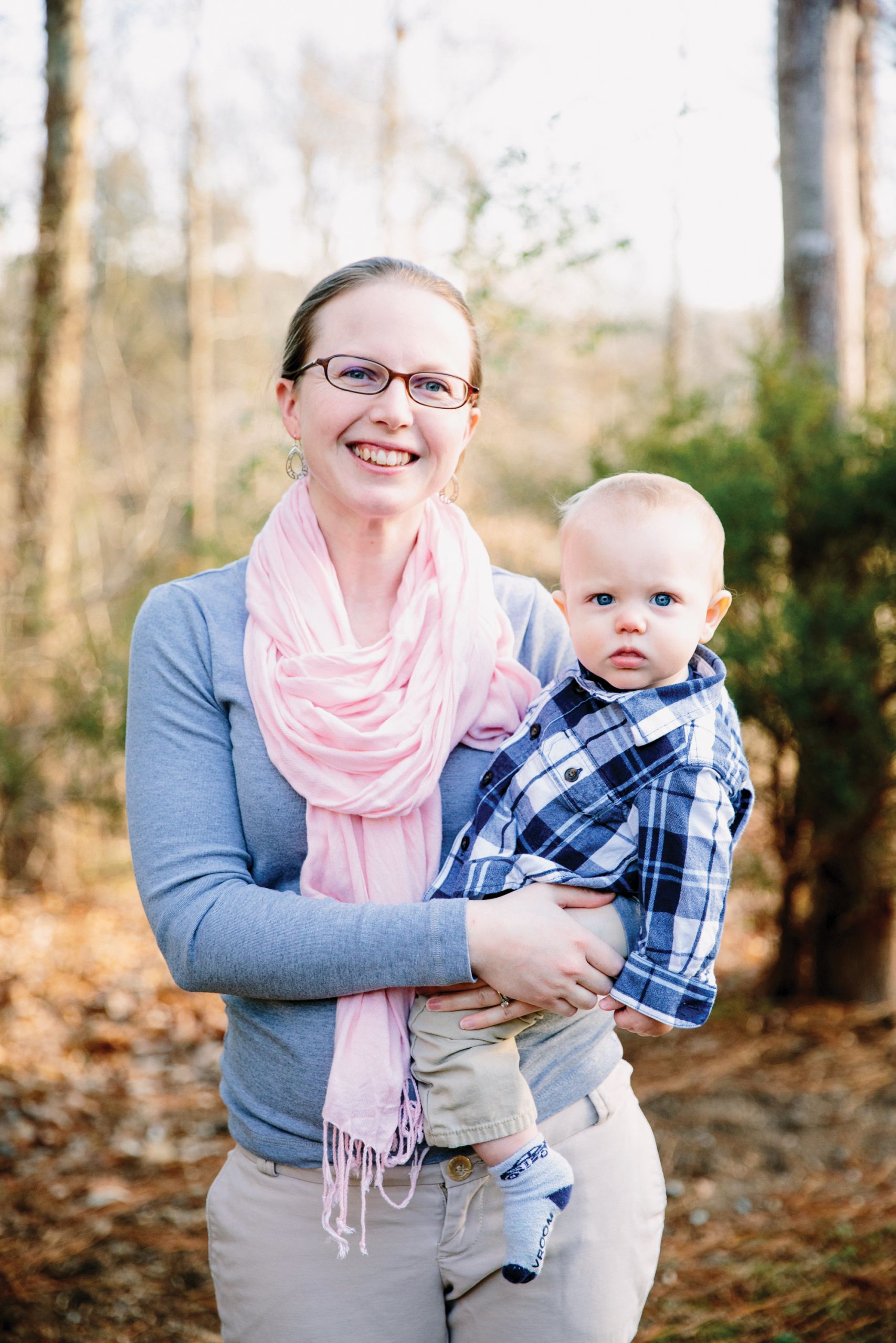Lazear was pregnant with her son, Nate, when she started Zika research at UNC. (Photo by Anna Routh Barzin ’07)