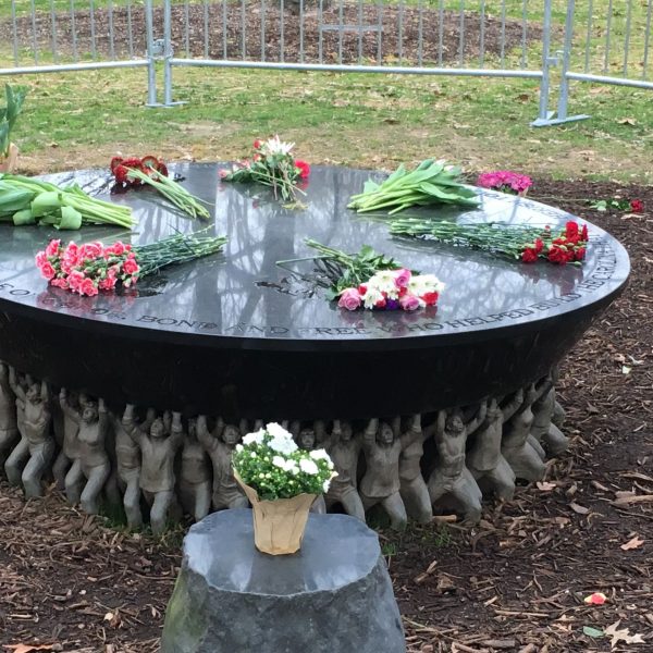 Unsung Founders Memorial with flowers